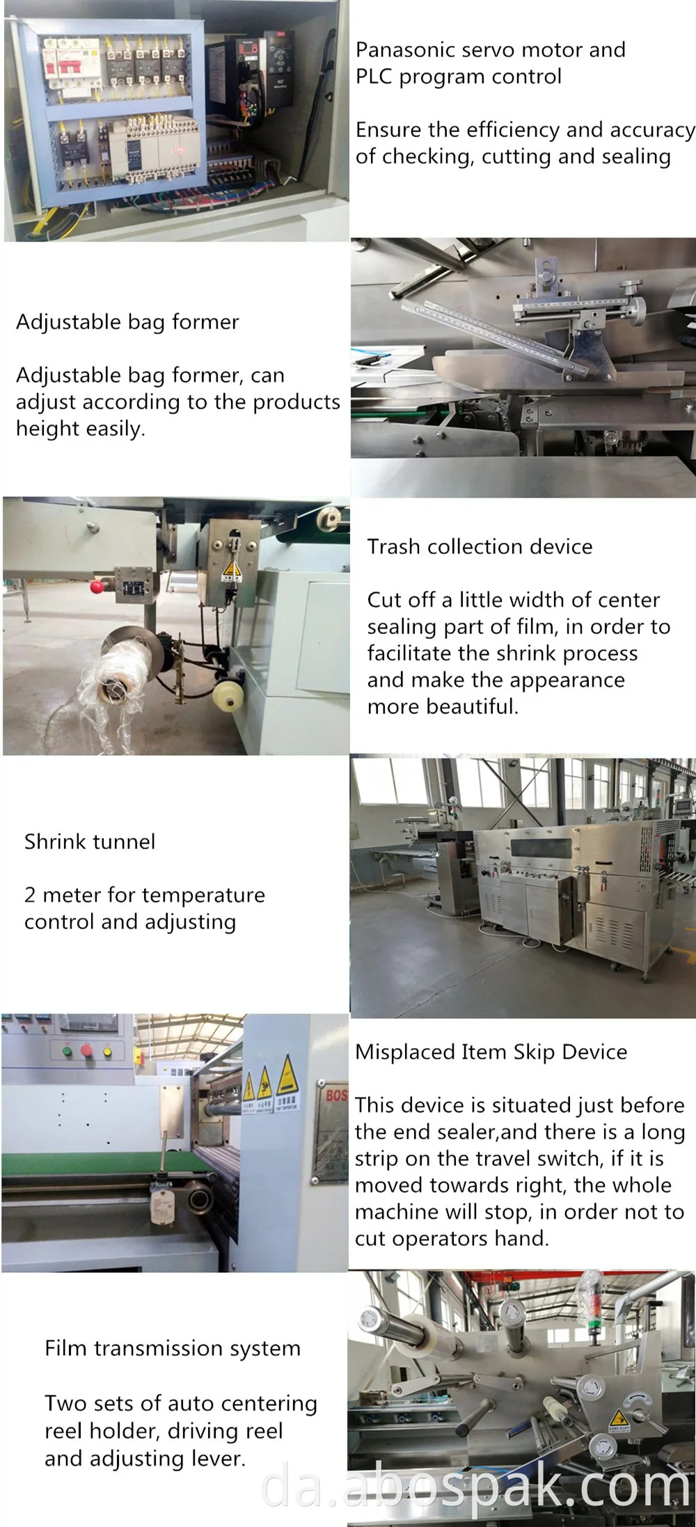 Qingdao Bostar Frugt Coconut Multi-Function Automatisk Vandret Servo krympefilm Shrink Indpakning Packing Machine med Tunnel